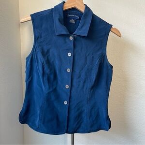 Charter Club 100% Silk Sleeveless Button Down with Collar - Women's Size 8 READ